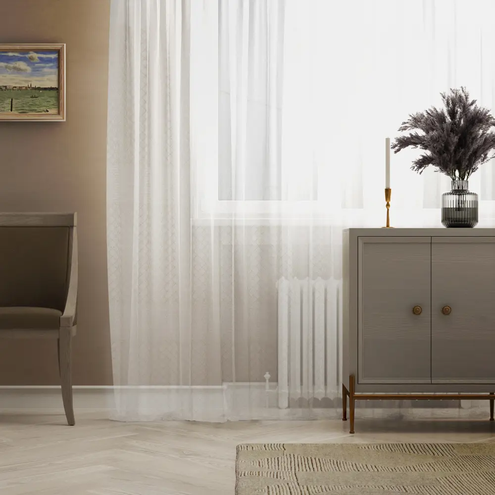 Тюль на ленте 28990 300x280 см цвет бежевый AMORE MIO STLM-2047432