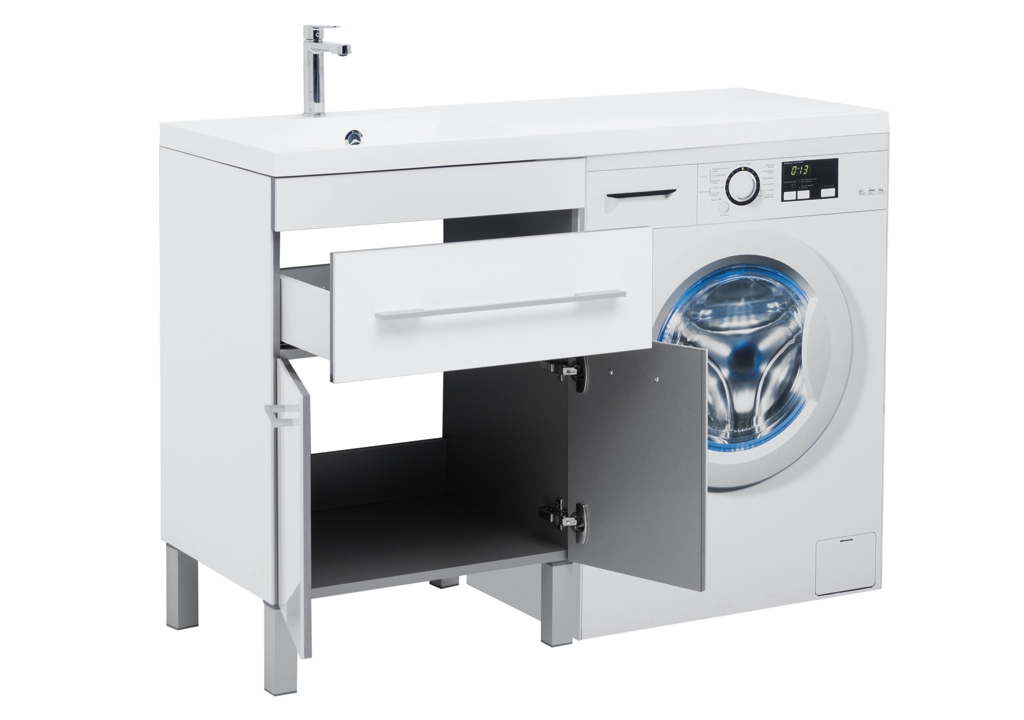 Тумба с раковиной Aquanet Верона 120 L белый (напольная, 1 ящик, 2 дверцы) 0018250700239565 - Вид №1