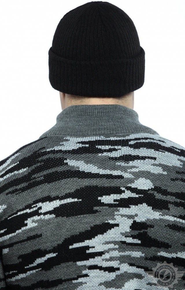 59190 Шапка вязаная трикотажная черная  Головные уборы  размер Спецодежда  - Вид №4