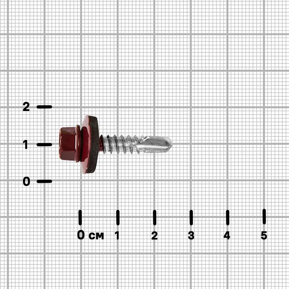 Саморезы кровельные по металлу DILWIS с буром 5.5x25 мм RAL 3005 12 шт. 89386432 STLM-2170656  - Вид №2