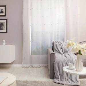 Тюль на ленте Лика 300x280 см цвет бело-розовый