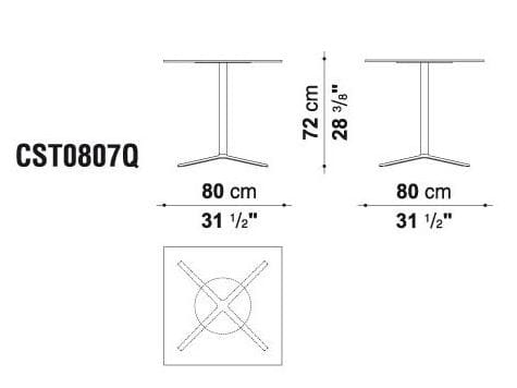 Квадратный стол со спицами B&B Italia Project ARCH-00128532 - Вид №2