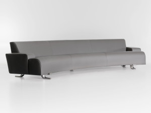 Изогнутый диван из ткани