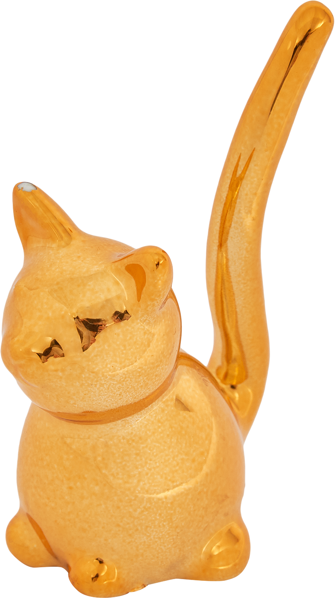 86383342 Подставка для колец Котик 1 керамика золотая 3.6x8 см STLM-0068365 Santreyd 