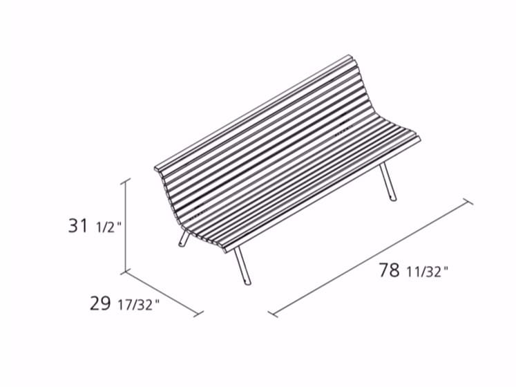 Алюминиевая и деревянная скамья со спинкой Alias Tech Wood ARCH-00044559 - Вид №4
