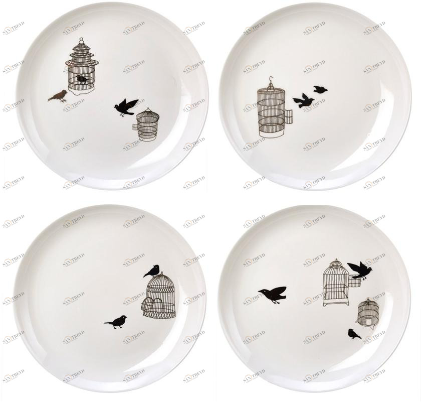 Pols Potten Набор сервировочных тарелок из фарфора Freedom birds 230-400-447 