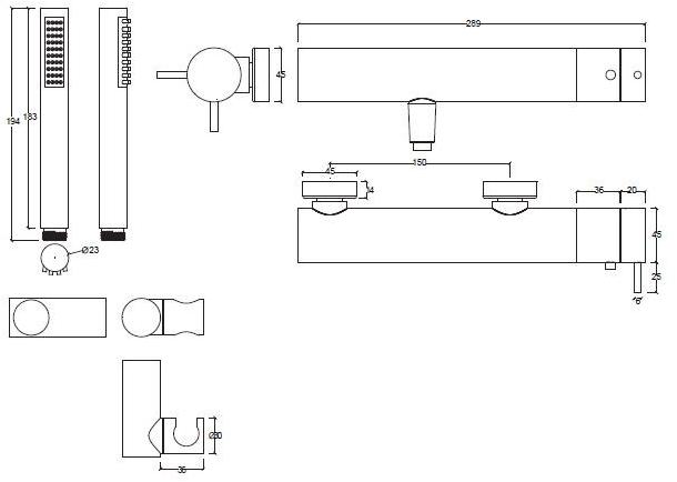 Water Evolution Смеситель для душа из хромированной латуни Flow sun-id-1506666 - Вид №2