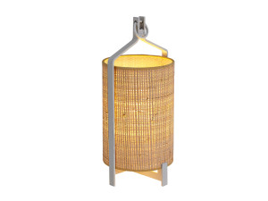 Настольная лампа с батарейным питанием из рафии