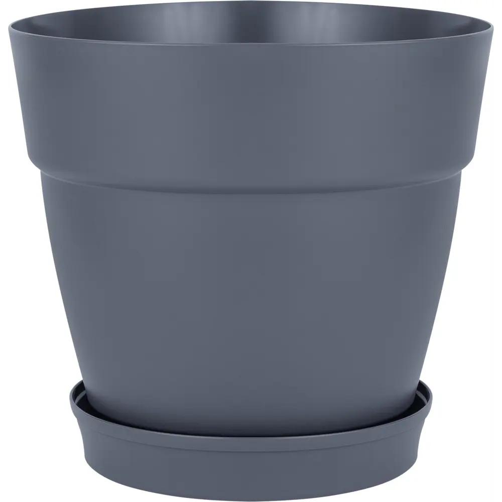 Горшок цветочный Ingreen Villa De Fiori ø36 h33 см v20 л пластик вулканический серый STLM-2033733