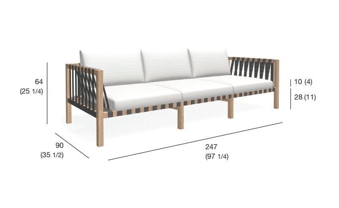 3-местный ТИК садовый диван RODA ARCH-00142508 - Вид №4