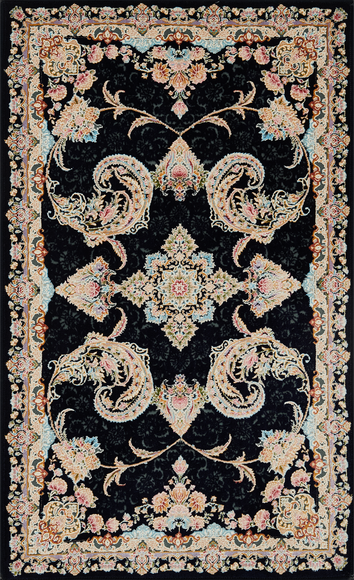 86370493 Ковер полиэстер Arnika 50х80 см цвет темно-синий STLM-0068235 Santreyd 