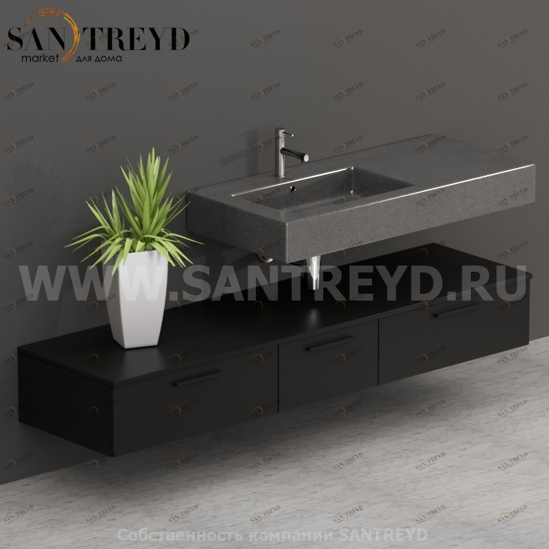 T18552AR2 Столешницы для использования в сочетании с тумбами и открытыми тумбами 185 см черная Globo ARREDO WOOD Италия Ceramica Globo