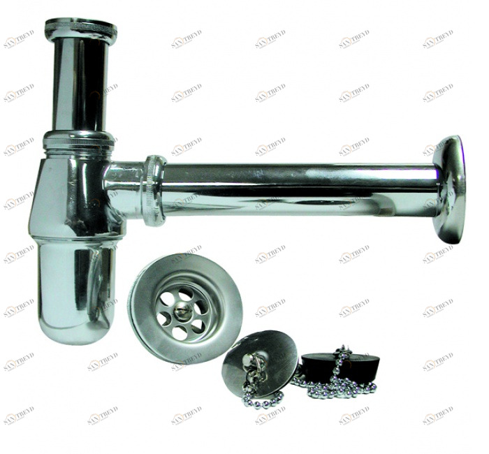 GENEBRE 1579 07 Сифон для раздвижной раковины с клапаном и пробкой 