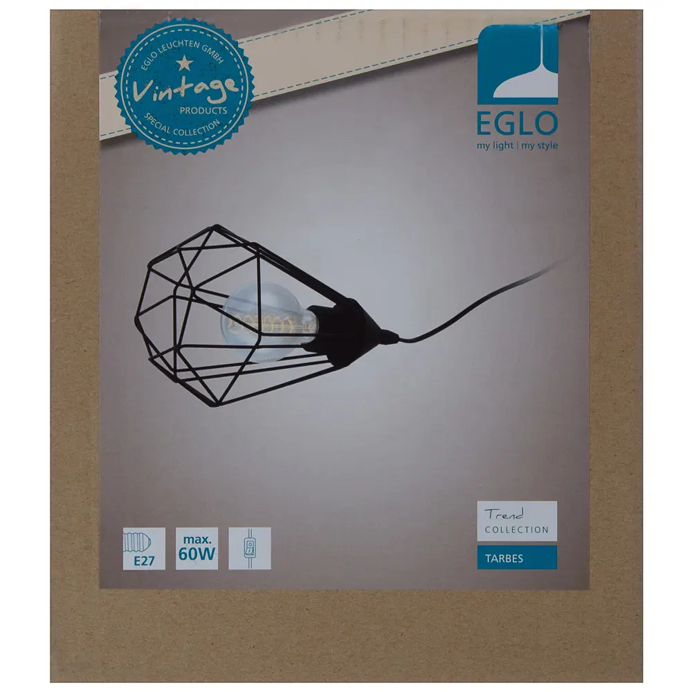 Настольная лампа Eglo «Tarbes» 1xE27x60 Вт, цвет чёрный 18586628 STLM-2114632  - Вид №3