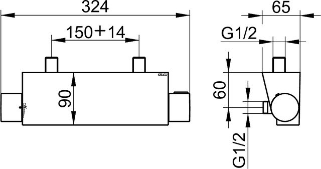 51126010100 Смеситель с термостатом для душа DN 15 KEUCO Edition 11 - Вид №2