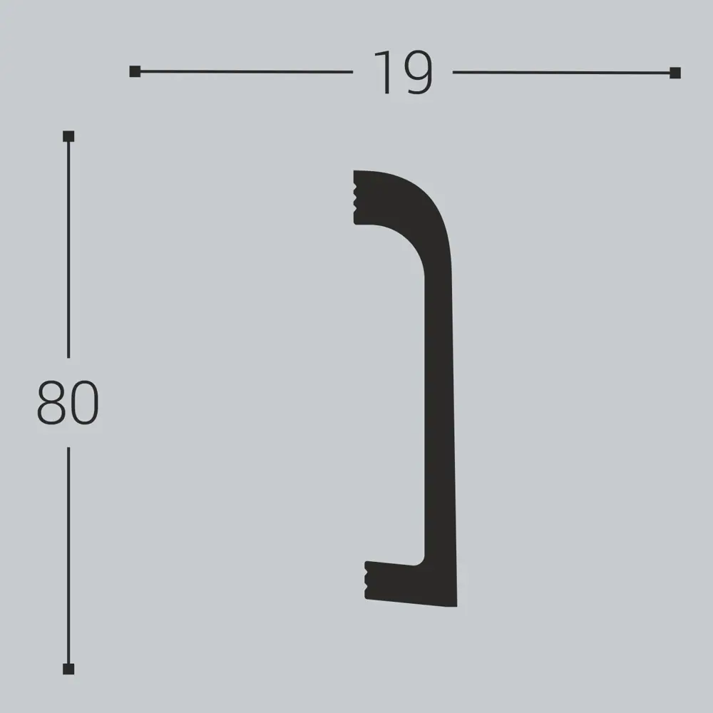 Плинтус Bello Deco 80x19x2000 мм ударопрочный влагостойкий дюрополимер белый жасмин STLM-2171467 - Вид №2