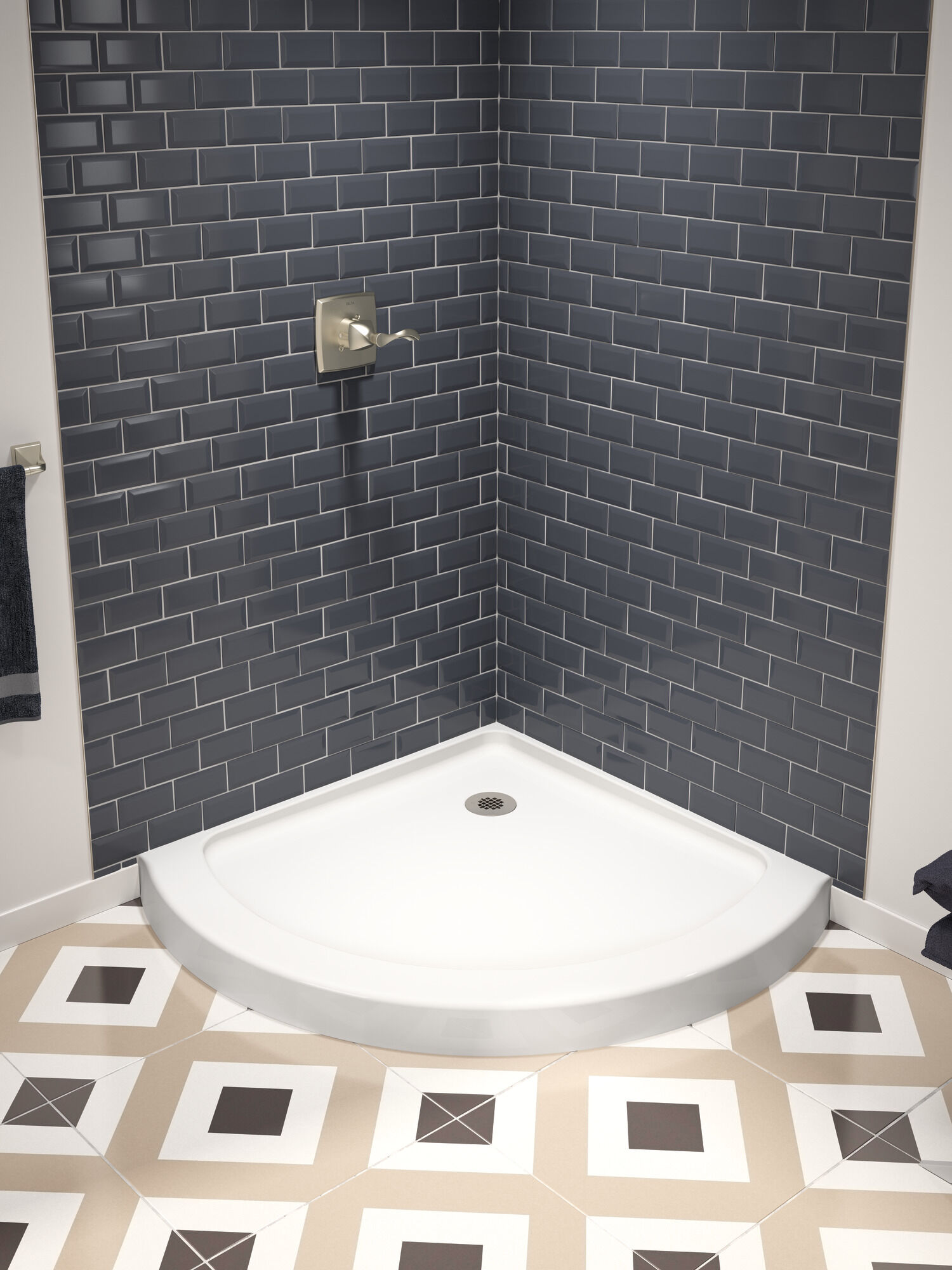 Угловой душевой поддон 38 '' Delta Faucet B711917-3838-WH - Вид №11