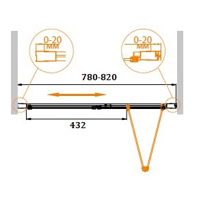 Душевая дверь в проем CEZARES RELAX-BS-80-C-Bi - Вид №2