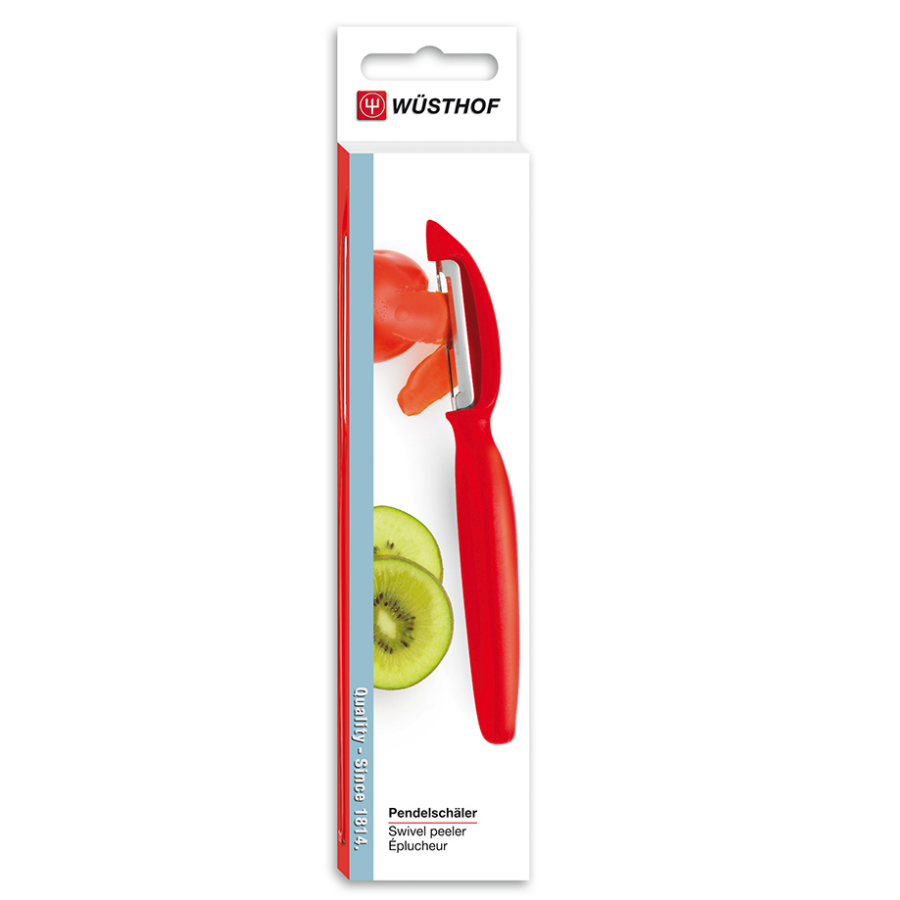 Нож для чистки овощей и фруктов Sharp Fresh Colourful с плавающим лезвием, красная рукоятка WUESTHOF W3071R7 - Вид №3