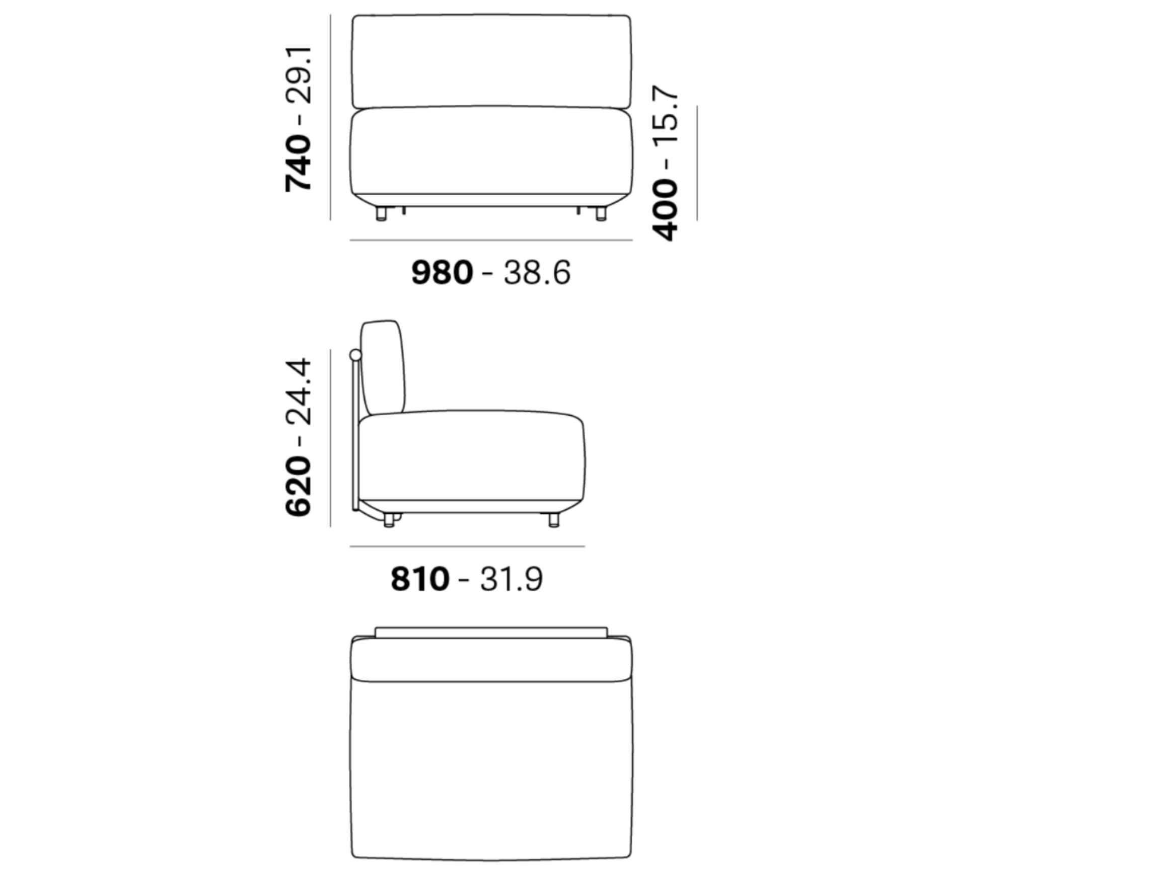 Ткань сад диван с полуостровом Pedrali Arki-Sofa ARCH-00003020 - Вид №3