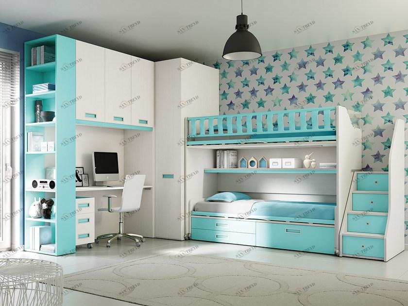 Moretti Compact Модульная спальня лофт из дерева для мальчиков sun-id-1431920