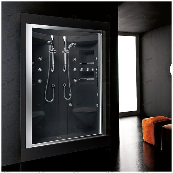 Душевая кабина Gruppo treesse Acquazzurra double STI-B7546D-C чёрная с гидромассажем угловая STIB7546DC
