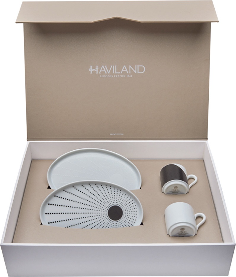 10673357 Haviland Набор чашек кофейных с блюдцами Haviland Ля Розэ 90мл, 2шт, фарфор Фарфор 