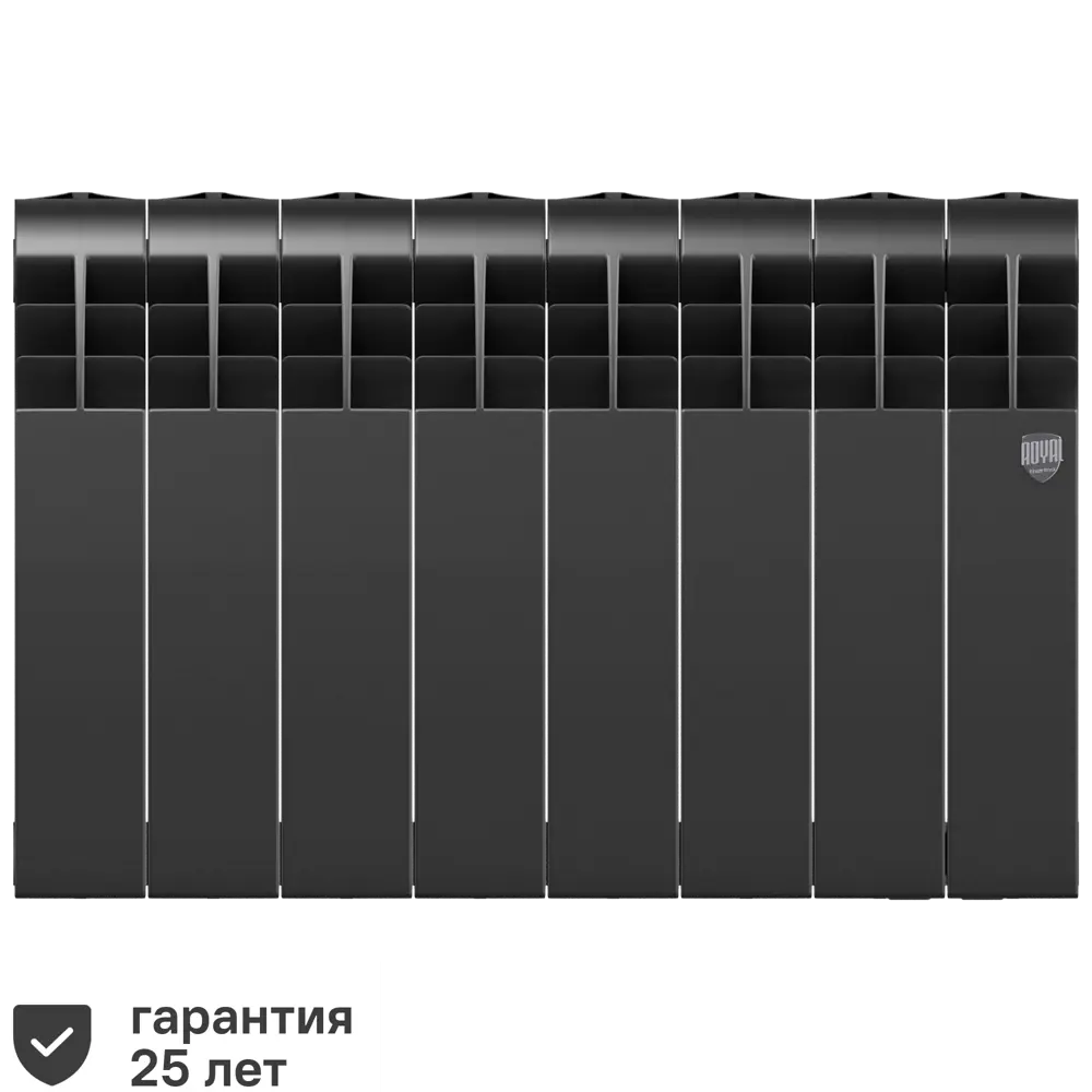 Радиатор секционный Royal Thermo Biliner 350/87 8 секций боковое подключение биметалл черный 82758183 STLM-2163535