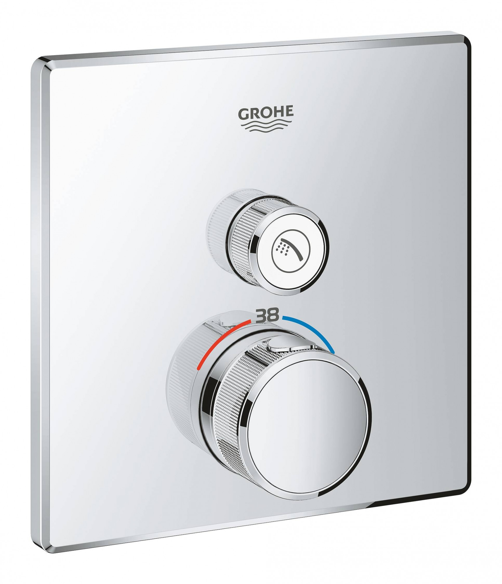 Внешняя часть термостатического смесителя на 1 выход GROHE Grohtherm SmartControl, хром (29123000)