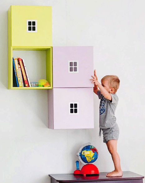 Полка детская вертикальная "Амстердам-1" МАНДАРИН АМСТЕРДАМ 179550 Красный Santreyd  - Вид №5