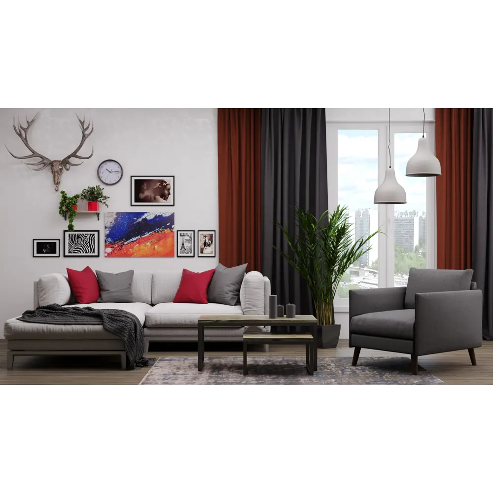 Штора на люверсах «Helena», 140х280 см, цвет оранжевый INSPIRE STLM-2082091 - Вид №8