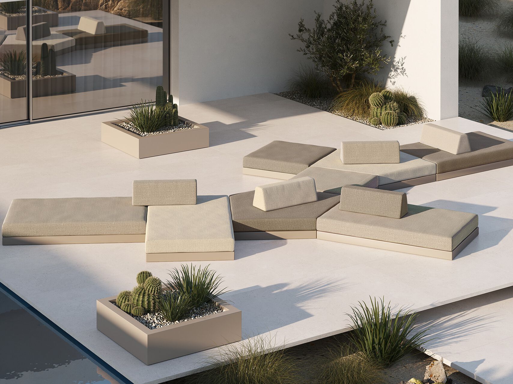 Тканевый модульный садовый диван Vondom Pixel ARCH-00086242 - Вид №6