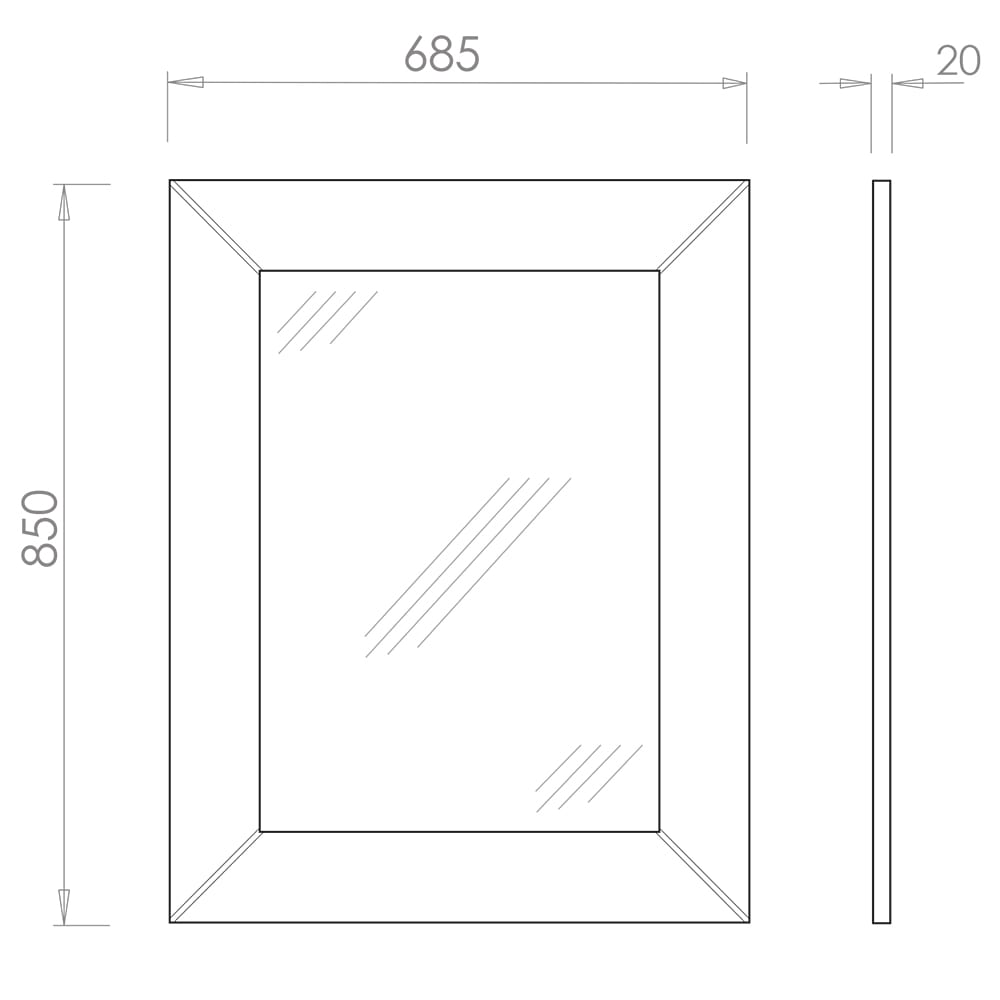 IMSR05 Роскошное зеркало Rebecca с металлическими полосами Carlyon Imperial  - Вид №2