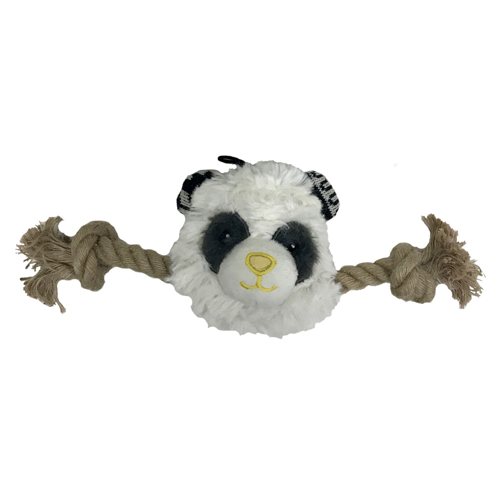 ПР0056090 Игрушка для собак Scandi Панда на канате с пищалкой плюш 25см CHOMPER 
