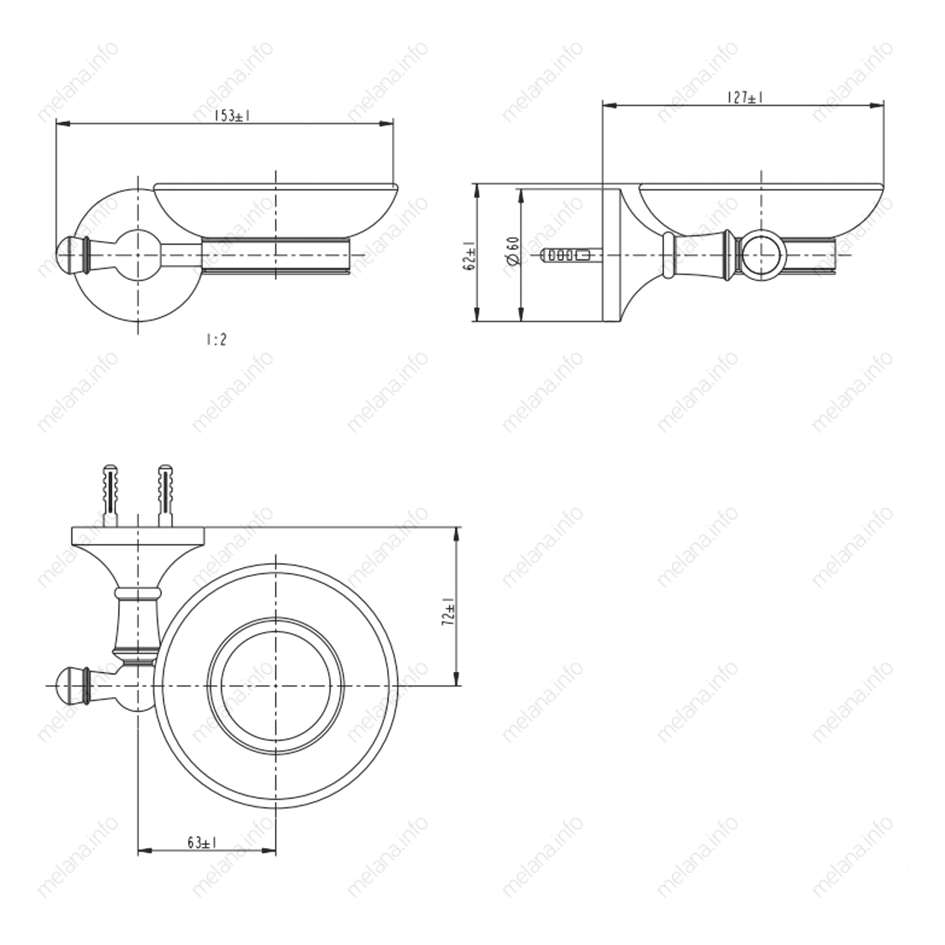 Мыльница MELANA золото MLN-821010-1 821 серия - Вид №1