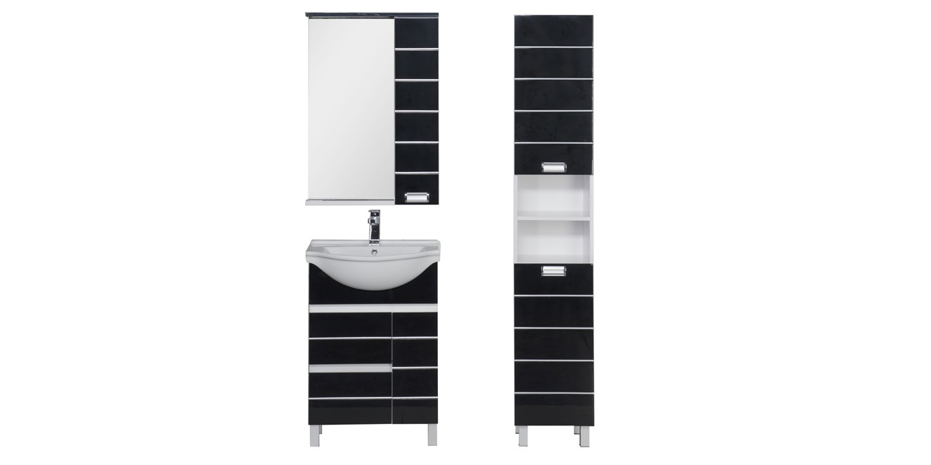 Комплект мебели Aquanet Доминика 60 черный 00172404 - Вид №2