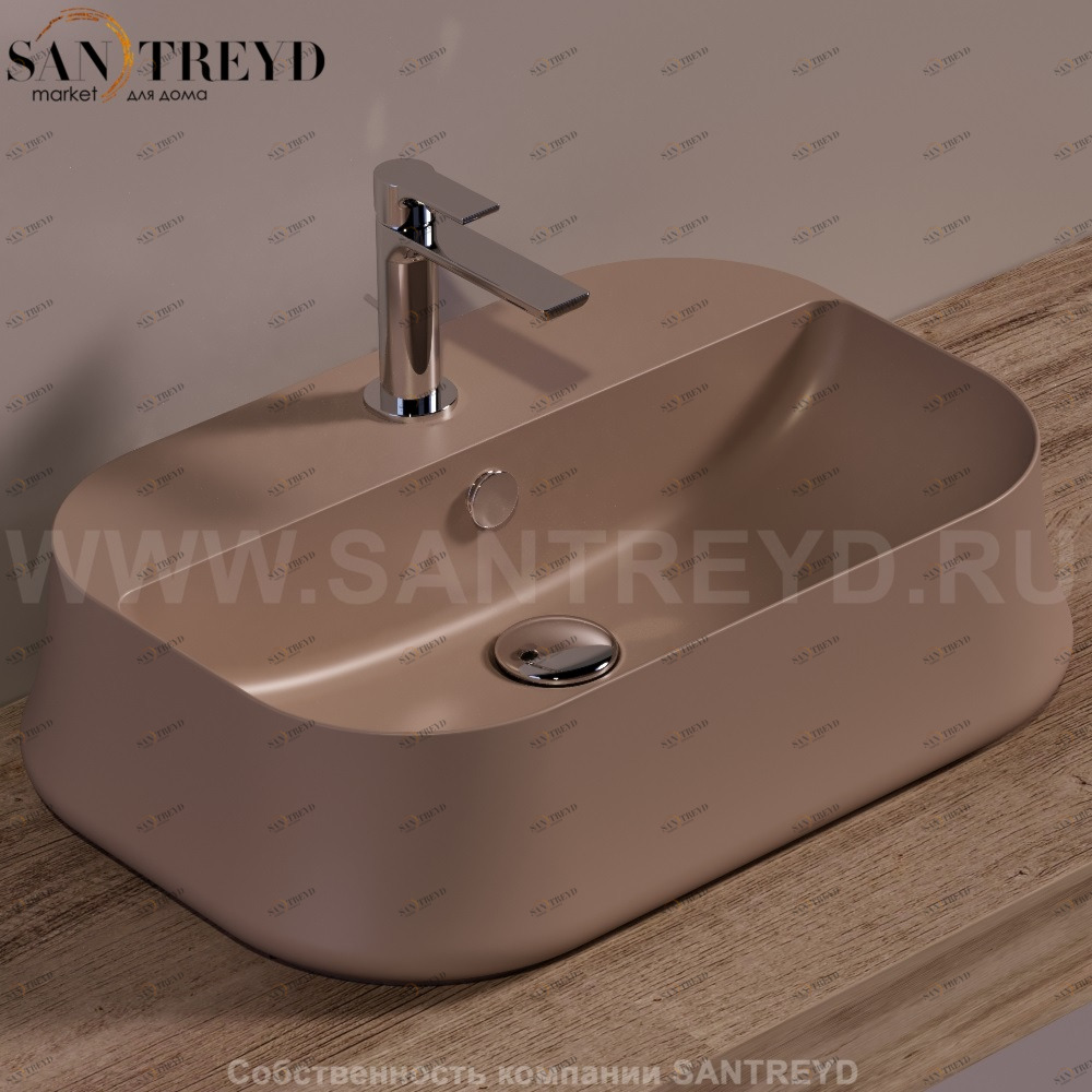 SH09MOKAMATT Накладная раковина на столешницу  прямоугольная Simas Sharp