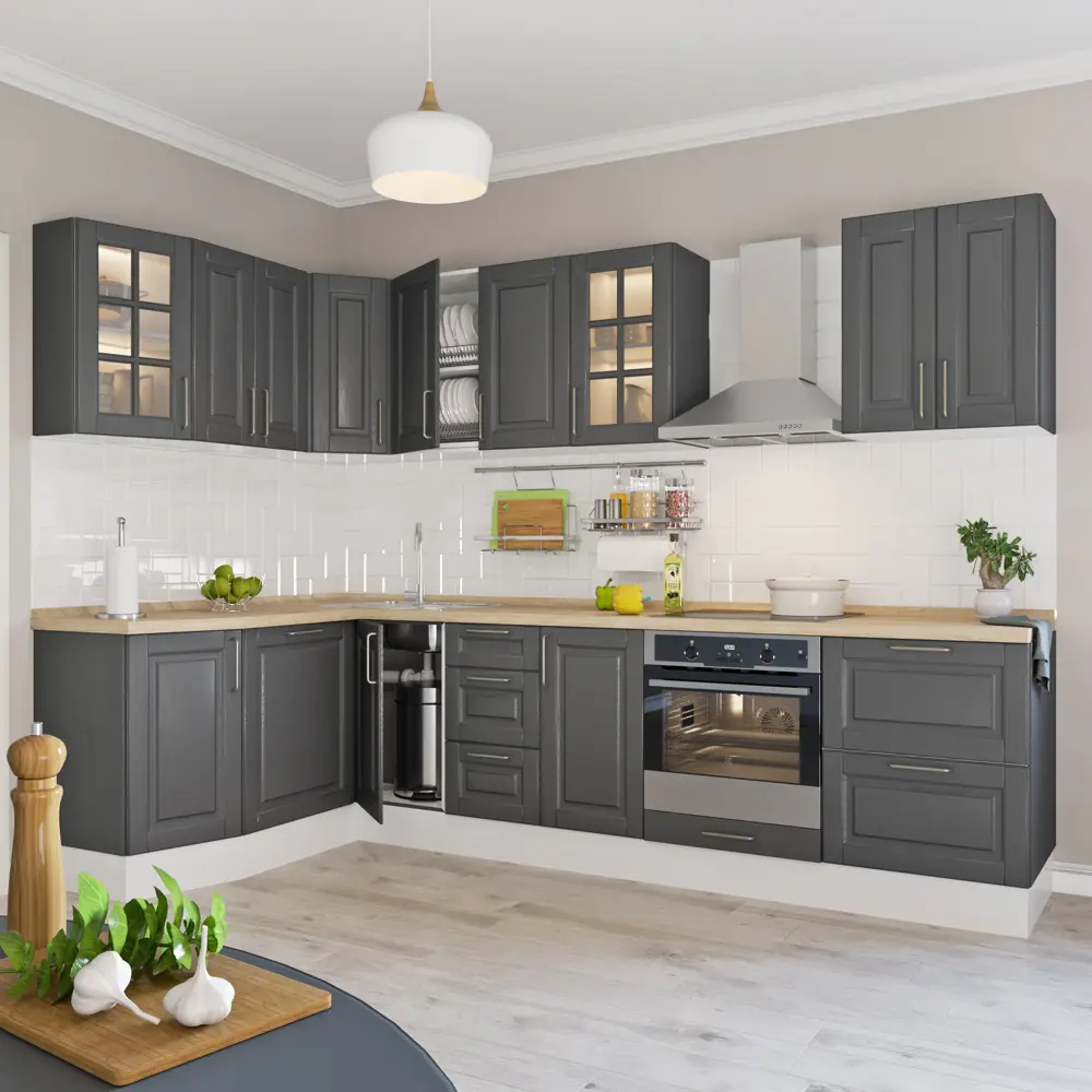 Дверь для шкафа Delinia «Леда серая» 80x35 см, МДФ, цвет серый STLM-2036832 - Вид №3