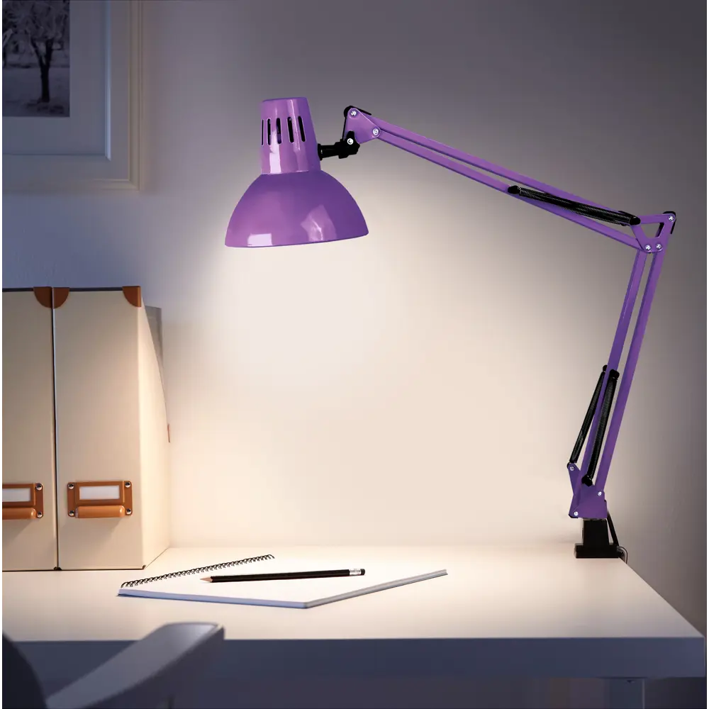 Рабочая лампа настольная KD-312 на струбцине, цвет фиолетовый CAMELION STLM-2168284 - Вид №8