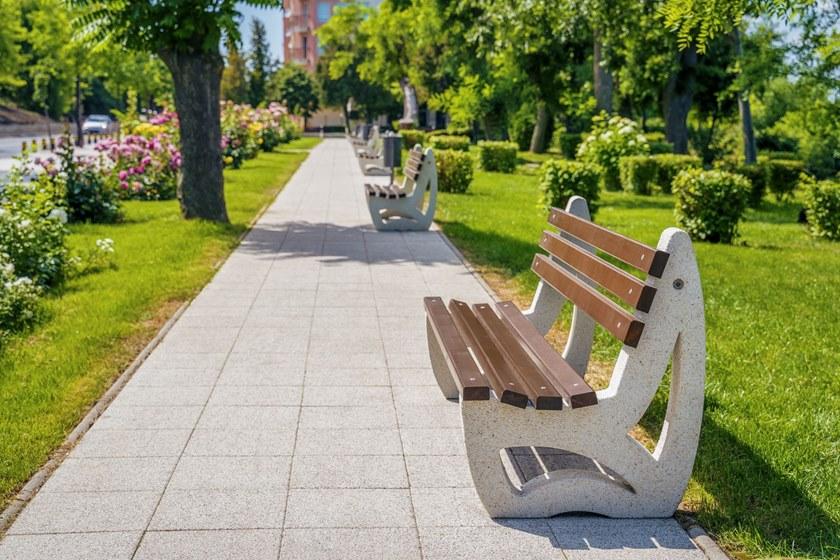 ENCHO ENCHEV - ETE Скамейка из бетона и дерева со спинкой  39  - Вид №3