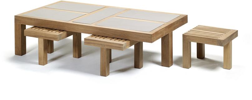 Royal Botania Низкий прямоугольный садовый столик из керамики Nara sun-id-1370587 - Вид №4