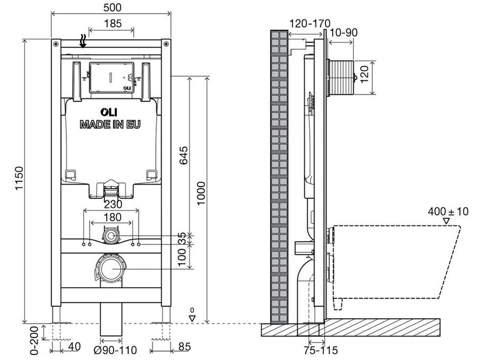 S10075918200000;S80200481600000 Подвесной унитаз настенный Белый Sanitana  Португалия  - Вид №6
