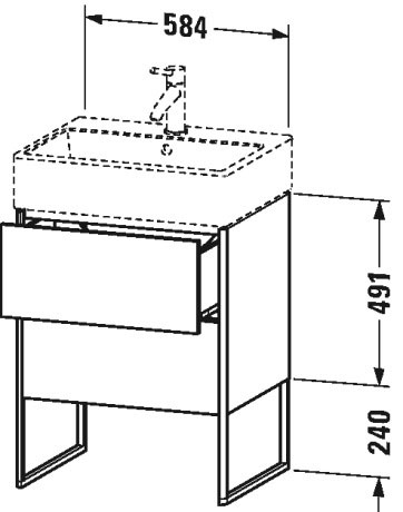 XS447308585 XSquare Тумбочка напольная Белый глянцевый лак Duravit - Вид №1