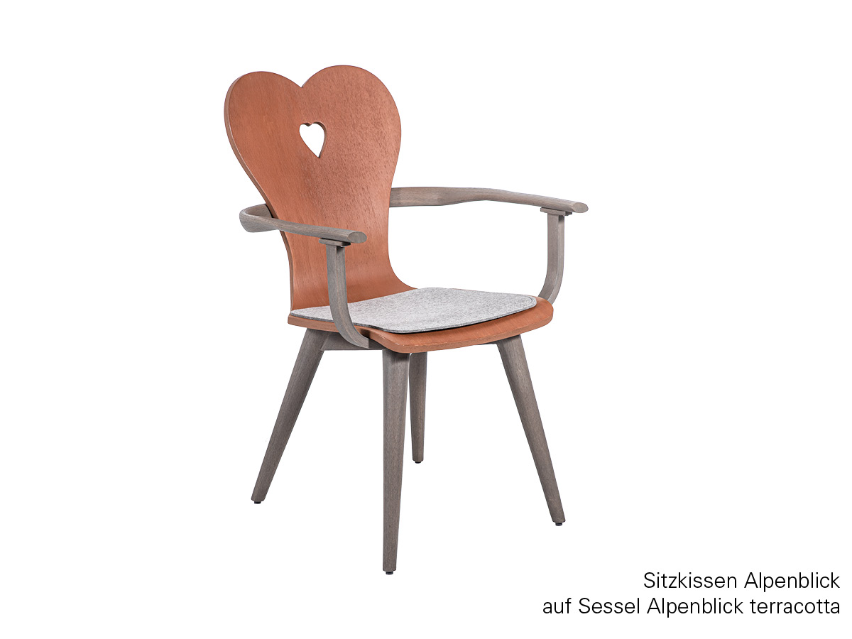 72.00.0534 Кресло Alpenblick старое серое / терракотовое Mbm  - Вид №3