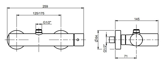 Однорычажный открытый смеситель для душа Rubinetterie Frattini Нарцисс ARCH-00030742 - Вид №11
