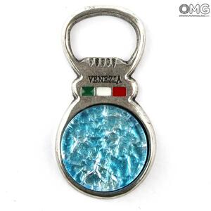 3798 ORIGINALMURANOGLASS Круглая Открывалка для бутылок + коробочка - муранское стекло OMG 7 см