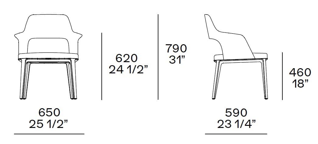 Мягкий тканевый стул с подлокотниками Poliform ARCH-00106120 - Вид №4