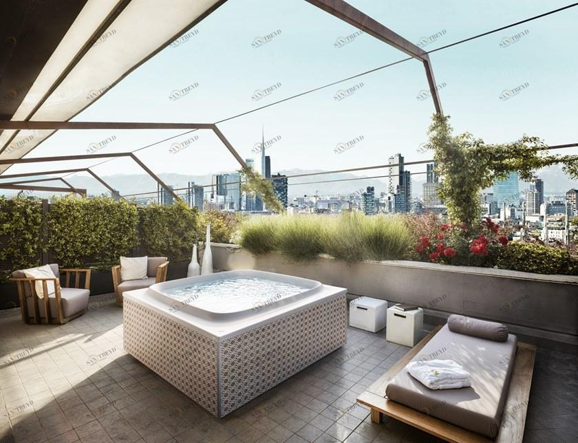 Jacuzzi® Гидромассажная ванна с хромотерапией Skylounge® sun-id-1356344