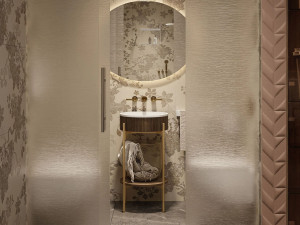 Lavabo rotondo freestanding in Solid Surface