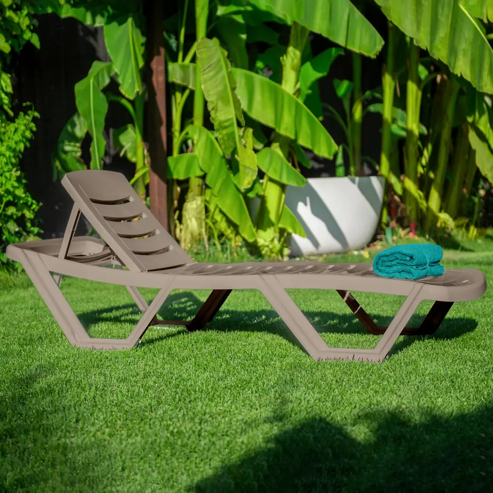 Шезлонг без подушки Элластик 187x32 см пластик коричневый Santreyd STLM-2163477 - Вид №8